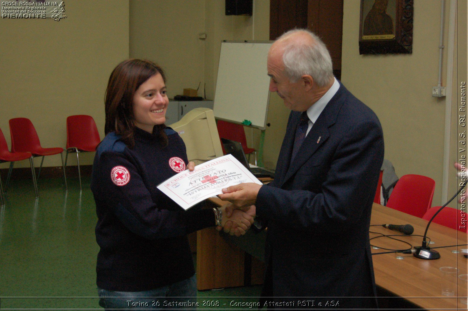 Torino 26 Settembre 2008 - Consegna Attestati PSTI e ASA -  Croce Rossa Italiana - Ispettorato Regionale Volontari del Soccorso Piemonte