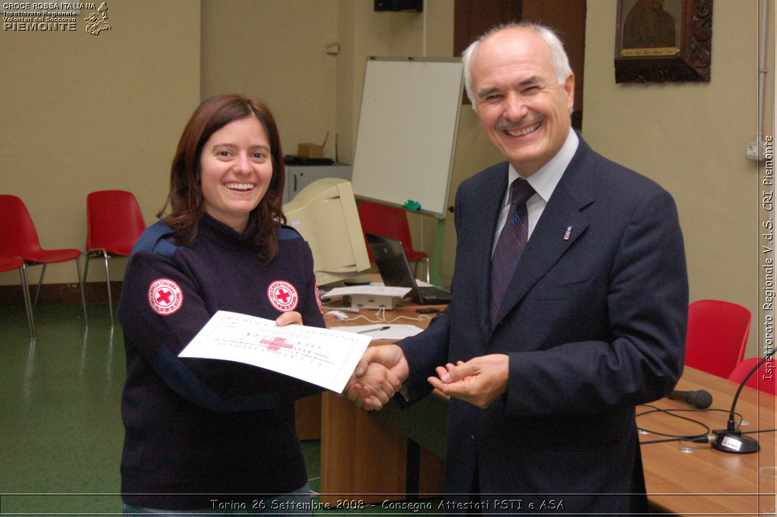 Torino 26 Settembre 2008 - Consegna Attestati PSTI e ASA -  Croce Rossa Italiana - Ispettorato Regionale Volontari del Soccorso Piemonte