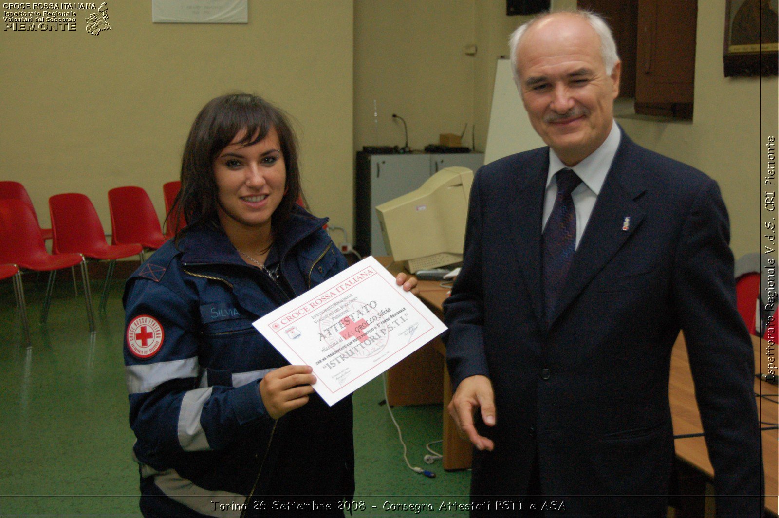 Torino 26 Settembre 2008 - Consegna Attestati PSTI e ASA -  Croce Rossa Italiana - Ispettorato Regionale Volontari del Soccorso Piemonte