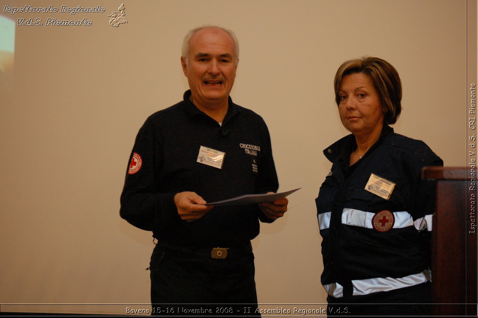 Baveno 15-16 Novembre 2008 - II Assemblea Regionale V.d.S. -  Croce Rossa Italiana - Ispettorato Regionale Volontari del Soccorso Piemonte