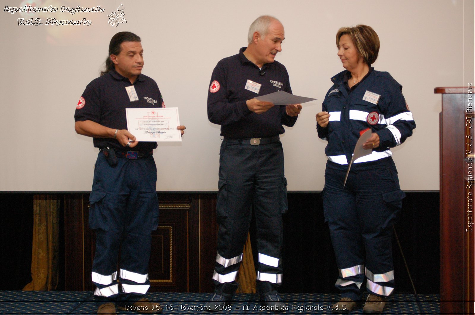 Baveno 15-16 Novembre 2008 - II Assemblea Regionale V.d.S. -  Croce Rossa Italiana - Ispettorato Regionale Volontari del Soccorso Piemonte