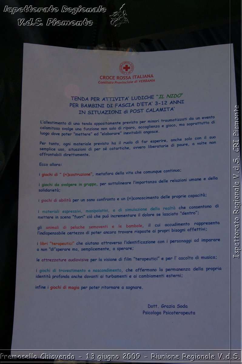 Premosello Chiovenda - 13 e 14 giugno 2009 - Riunione Regionale V.d.S. & 4a Festa Regionale CRI Piemonte -  Croce Rossa Italiana - Ispettorato Regionale Volontari del Soccorso Piemonte