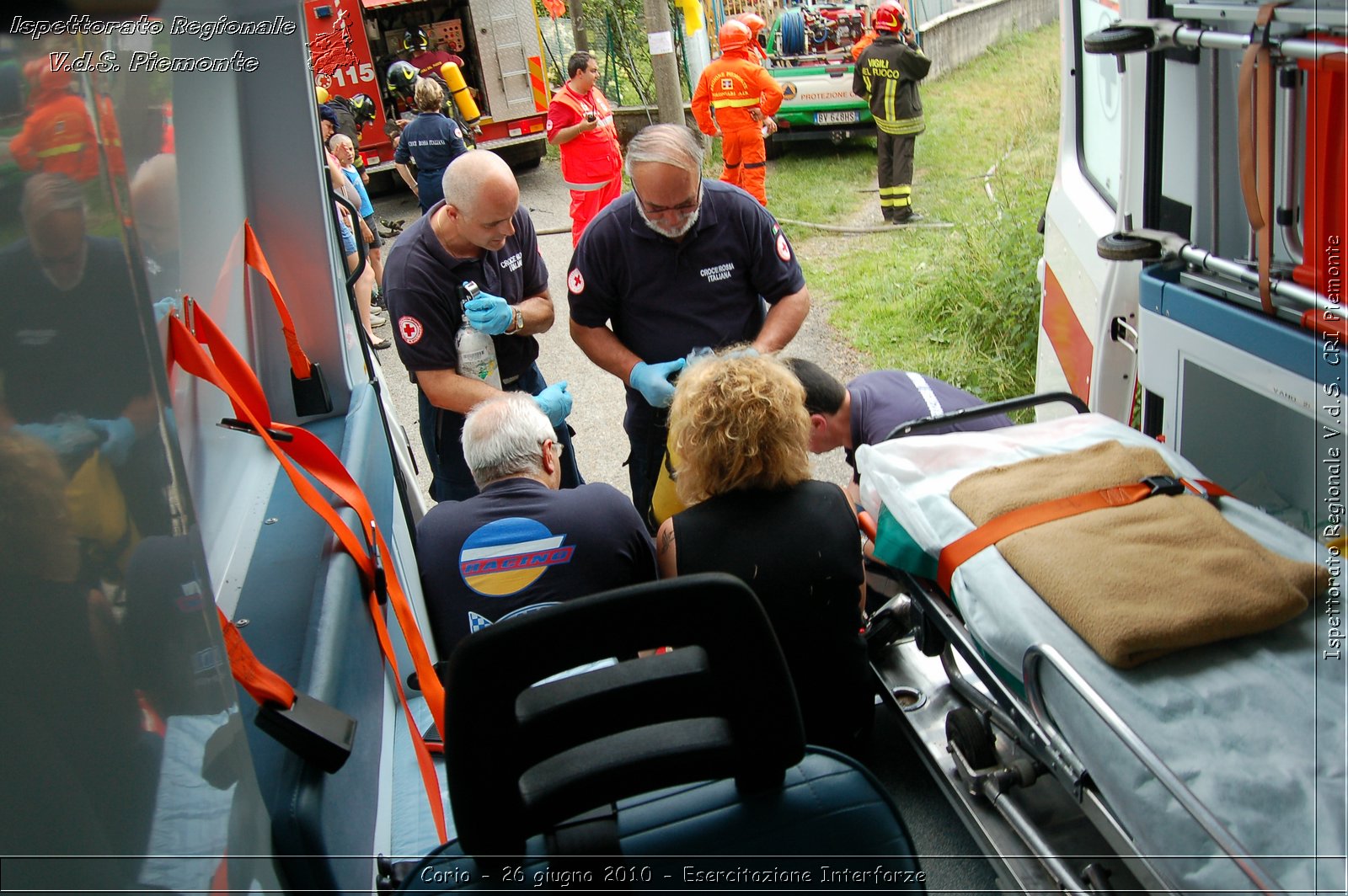 Corio - 26 giugno 2010 - Esercitazione Interforze -  Croce Rossa Italiana - Ispettorato Regionale Volontari del Soccorso Piemonte