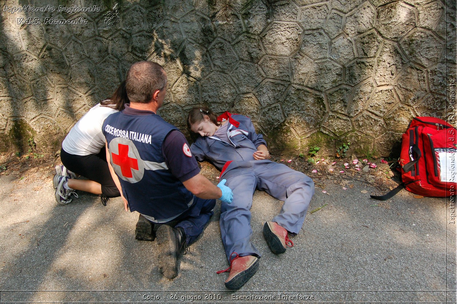 Corio - 26 giugno 2010 - Esercitazione Interforze -  Croce Rossa Italiana - Ispettorato Regionale Volontari del Soccorso Piemonte