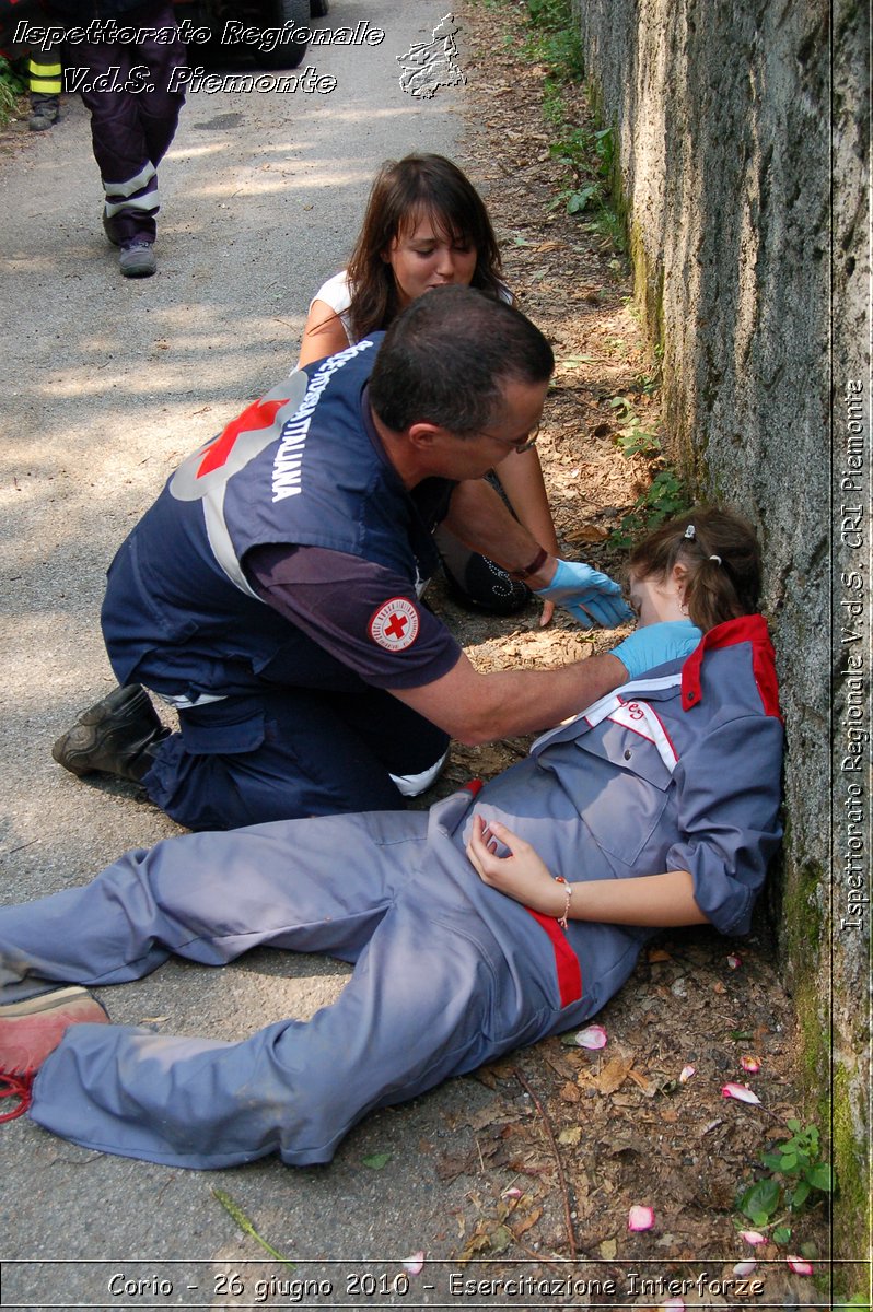 Corio - 26 giugno 2010 - Esercitazione Interforze -  Croce Rossa Italiana - Ispettorato Regionale Volontari del Soccorso Piemonte