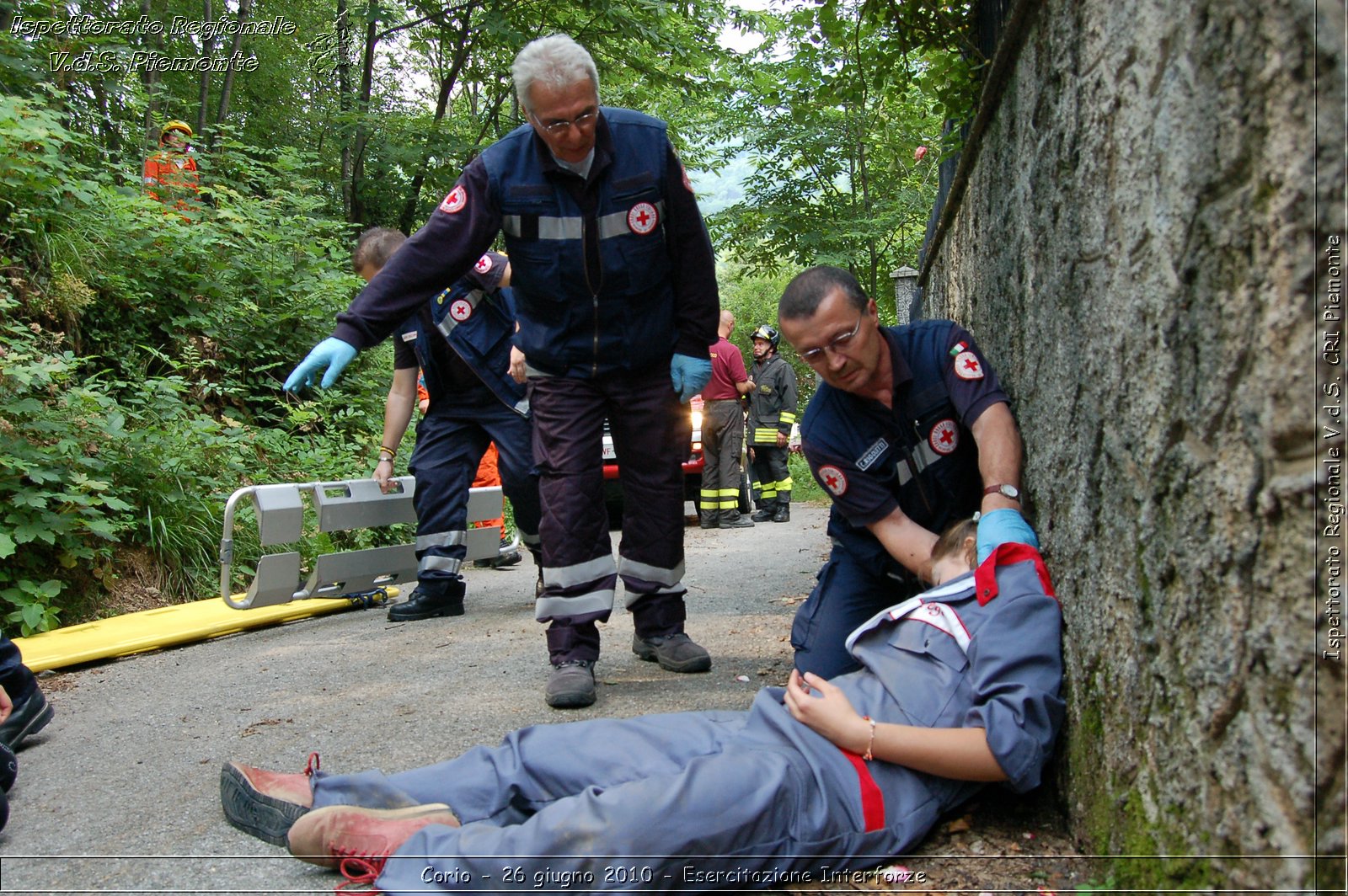 Corio - 26 giugno 2010 - Esercitazione Interforze -  Croce Rossa Italiana - Ispettorato Regionale Volontari del Soccorso Piemonte