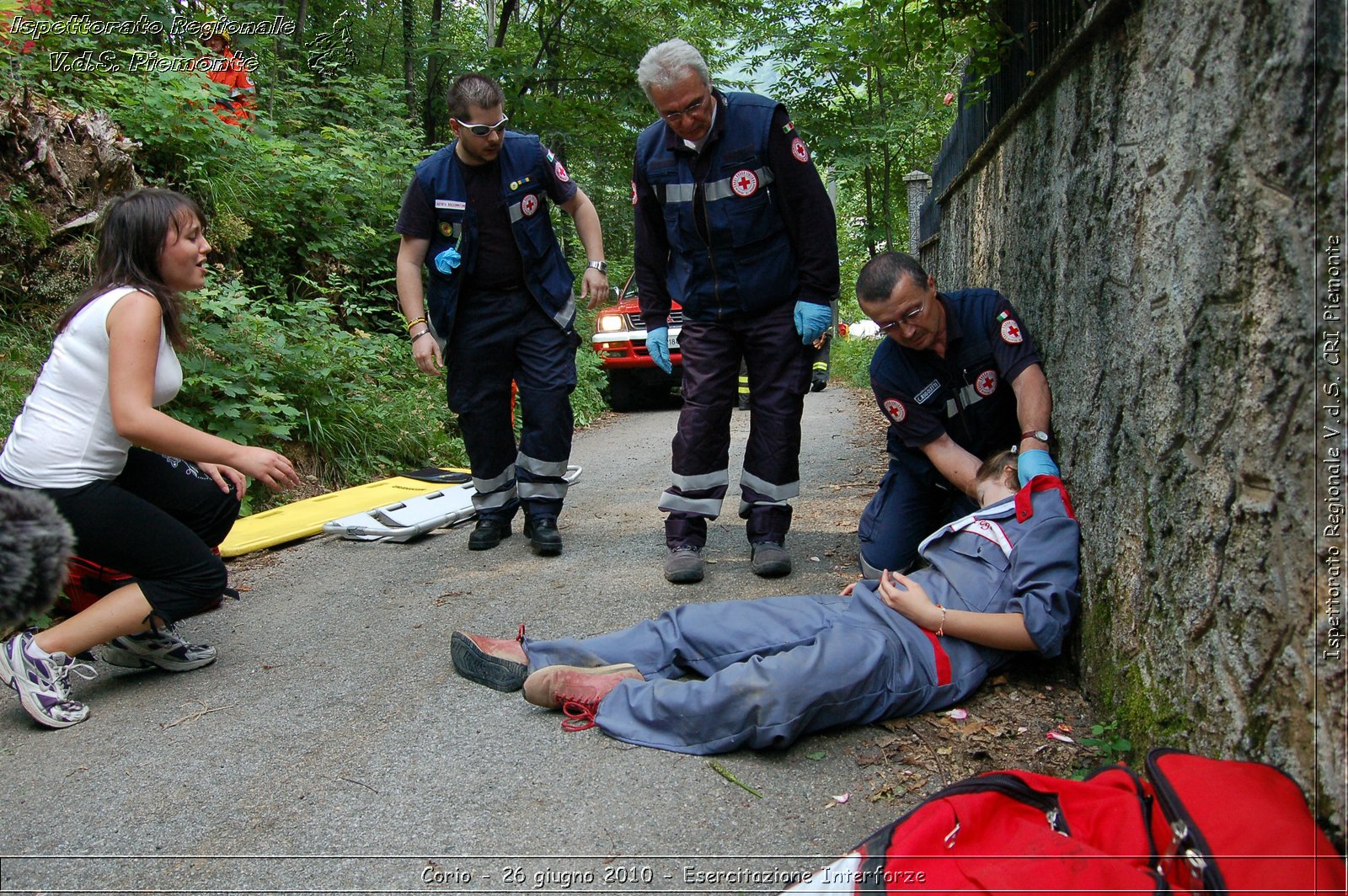 Corio - 26 giugno 2010 - Esercitazione Interforze -  Croce Rossa Italiana - Ispettorato Regionale Volontari del Soccorso Piemonte