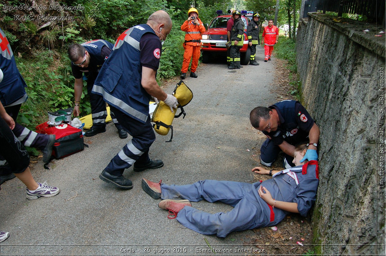 Corio - 26 giugno 2010 - Esercitazione Interforze -  Croce Rossa Italiana - Ispettorato Regionale Volontari del Soccorso Piemonte