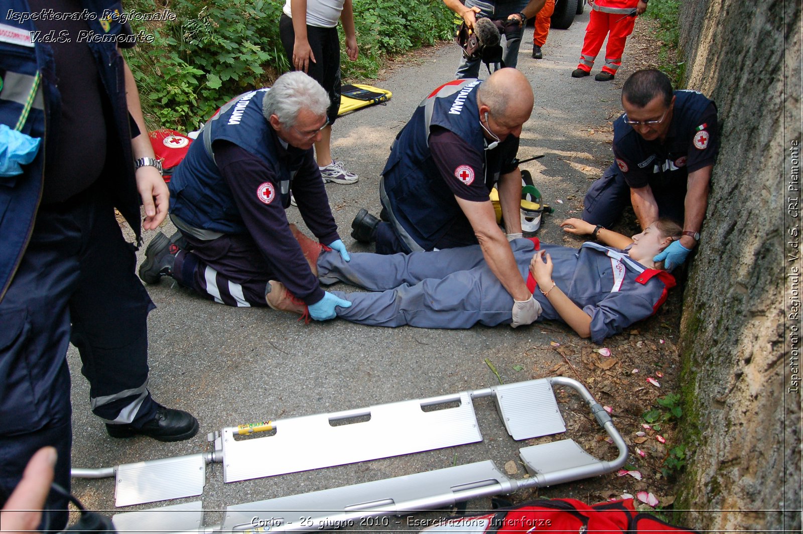 Corio - 26 giugno 2010 - Esercitazione Interforze -  Croce Rossa Italiana - Ispettorato Regionale Volontari del Soccorso Piemonte