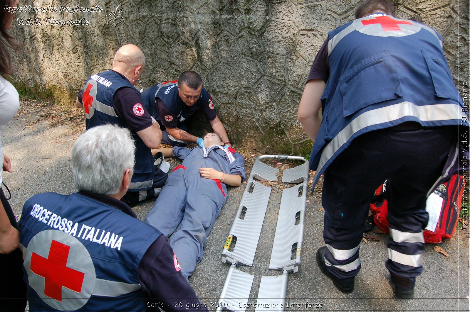 Corio - 26 giugno 2010 - Esercitazione Interforze -  Croce Rossa Italiana - Ispettorato Regionale Volontari del Soccorso Piemonte