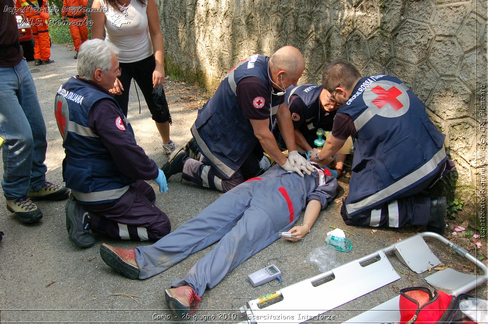 Corio - 26 giugno 2010 - Esercitazione Interforze -  Croce Rossa Italiana - Ispettorato Regionale Volontari del Soccorso Piemonte