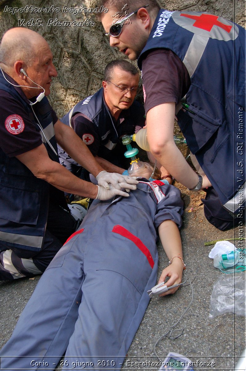 Corio - 26 giugno 2010 - Esercitazione Interforze -  Croce Rossa Italiana - Ispettorato Regionale Volontari del Soccorso Piemonte