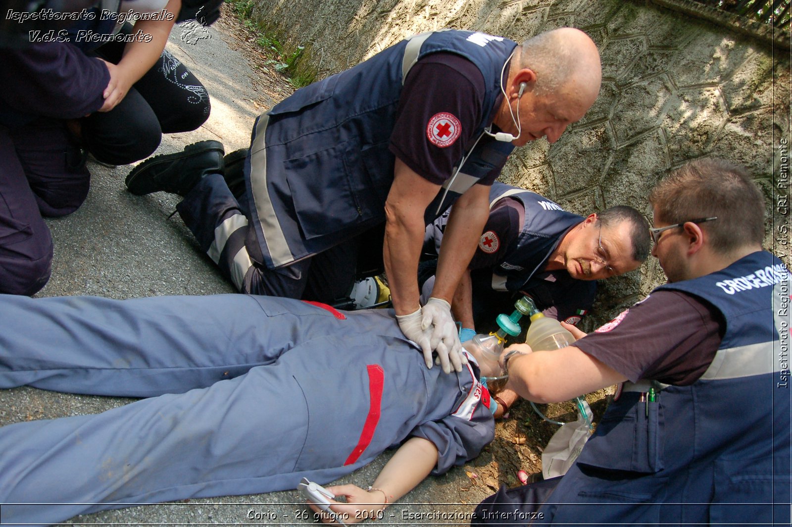 Corio - 26 giugno 2010 - Esercitazione Interforze -  Croce Rossa Italiana - Ispettorato Regionale Volontari del Soccorso Piemonte