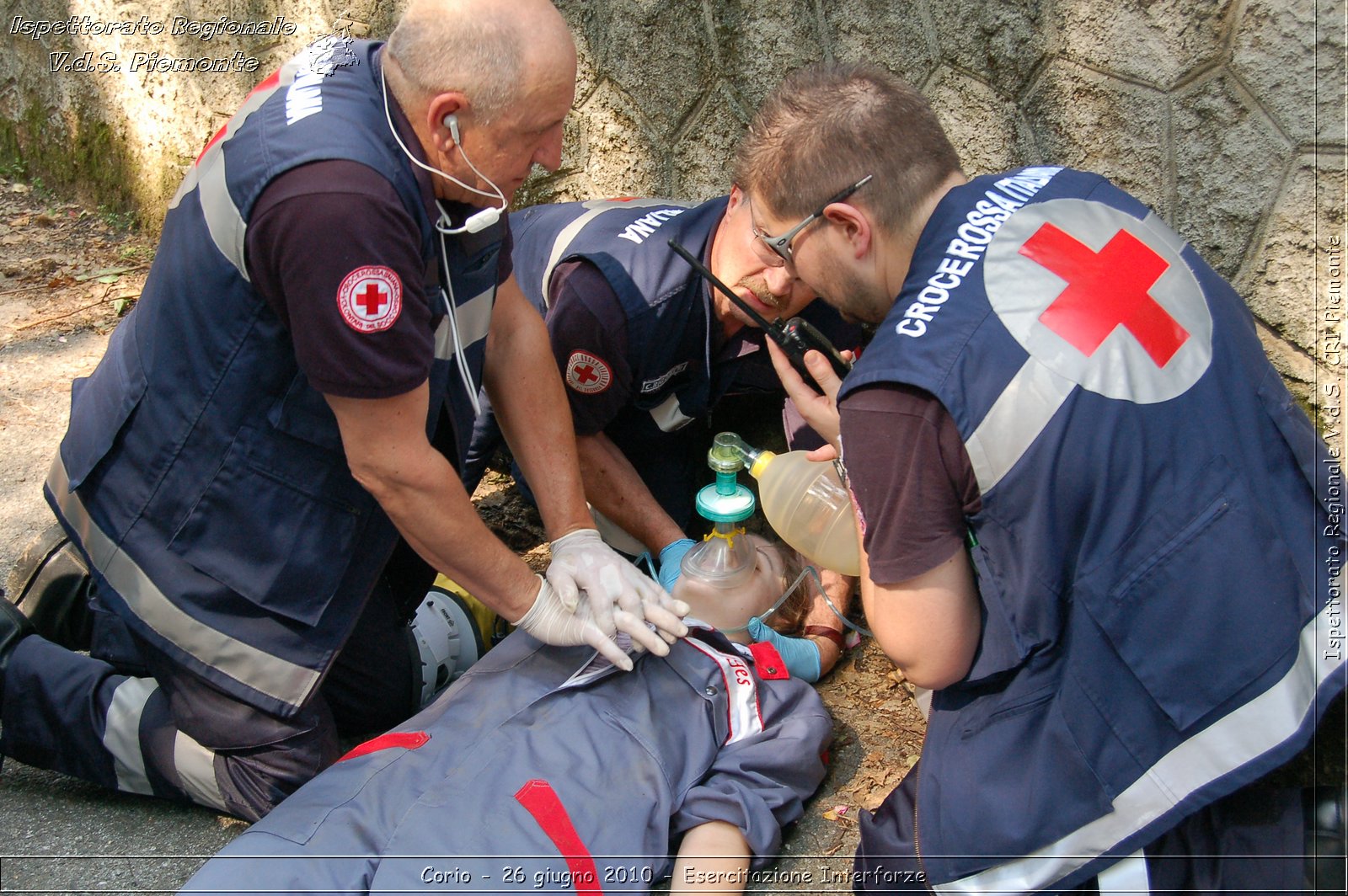 Corio - 26 giugno 2010 - Esercitazione Interforze -  Croce Rossa Italiana - Ispettorato Regionale Volontari del Soccorso Piemonte