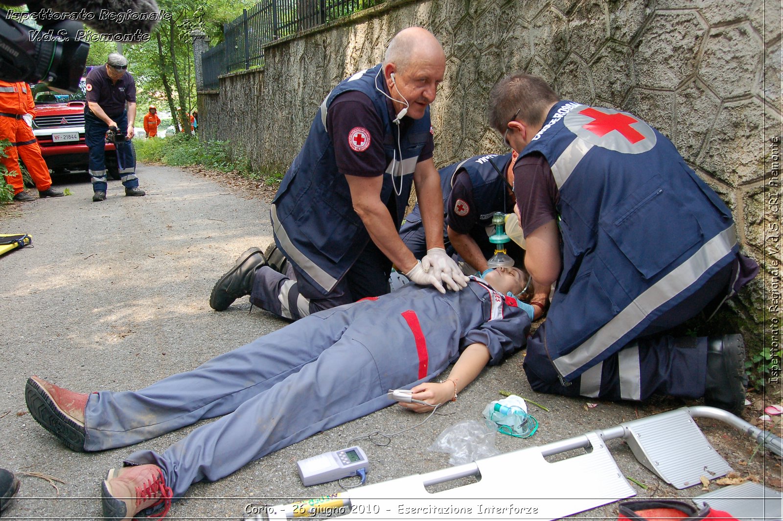 Corio - 26 giugno 2010 - Esercitazione Interforze -  Croce Rossa Italiana - Ispettorato Regionale Volontari del Soccorso Piemonte