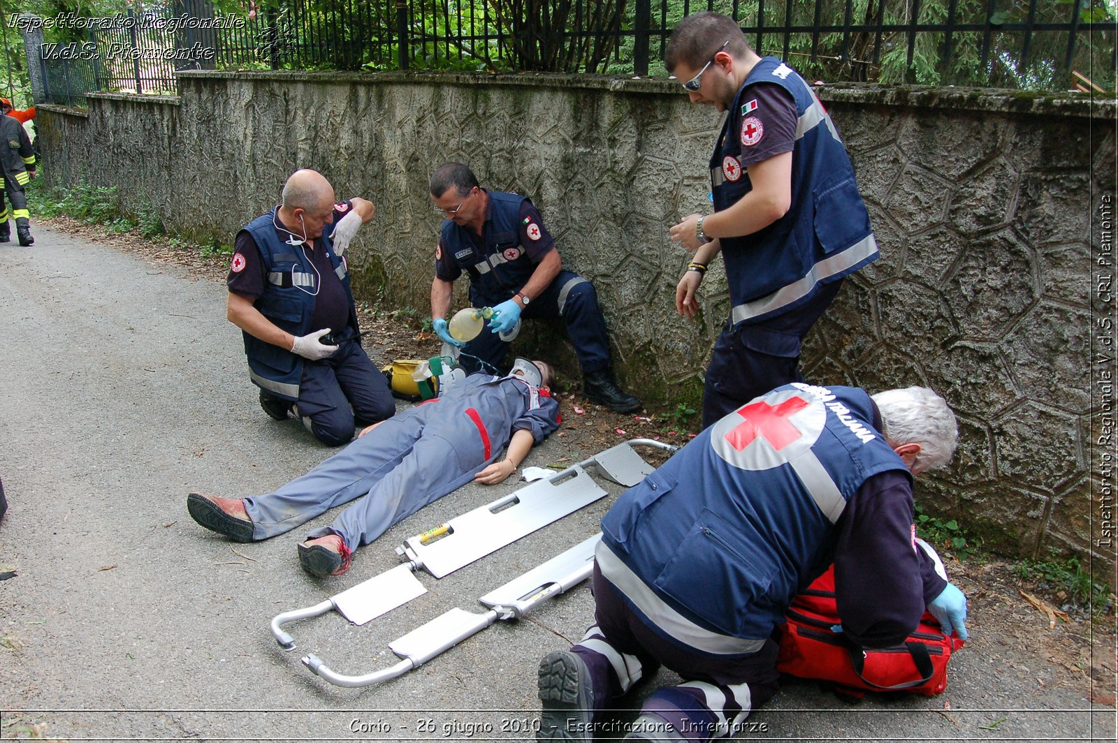 Corio - 26 giugno 2010 - Esercitazione Interforze -  Croce Rossa Italiana - Ispettorato Regionale Volontari del Soccorso Piemonte