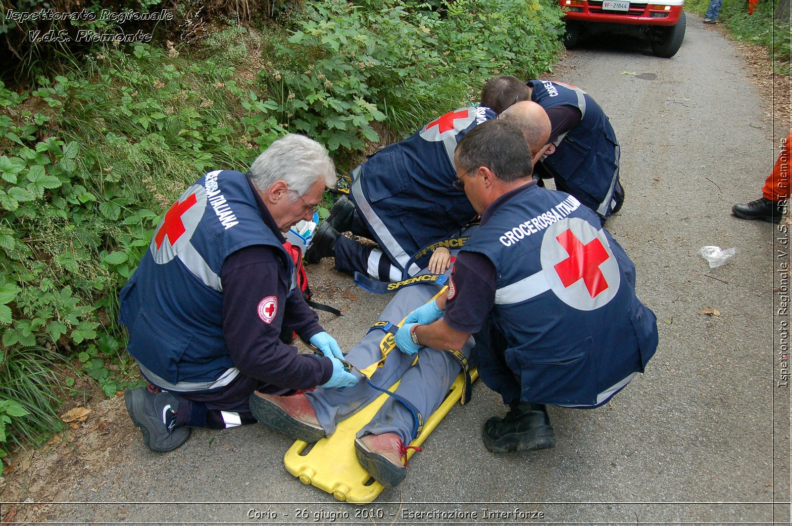 Corio - 26 giugno 2010 - Esercitazione Interforze -  Croce Rossa Italiana - Ispettorato Regionale Volontari del Soccorso Piemonte