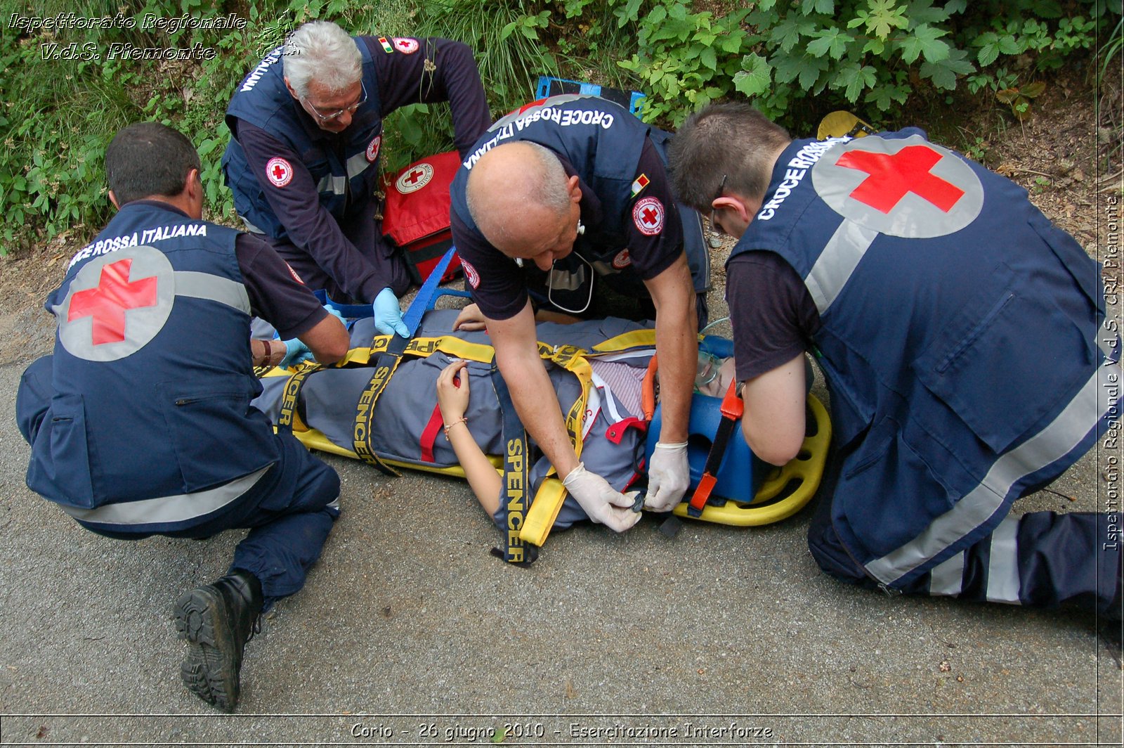 Corio - 26 giugno 2010 - Esercitazione Interforze -  Croce Rossa Italiana - Ispettorato Regionale Volontari del Soccorso Piemonte