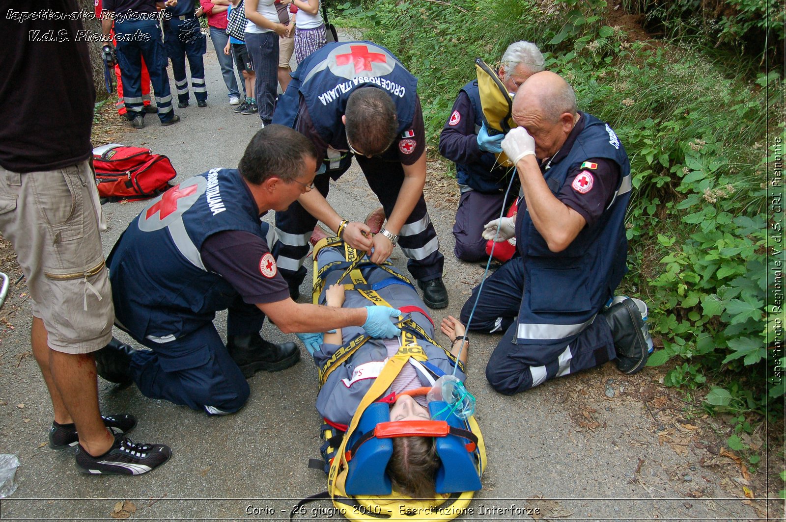 Corio - 26 giugno 2010 - Esercitazione Interforze -  Croce Rossa Italiana - Ispettorato Regionale Volontari del Soccorso Piemonte