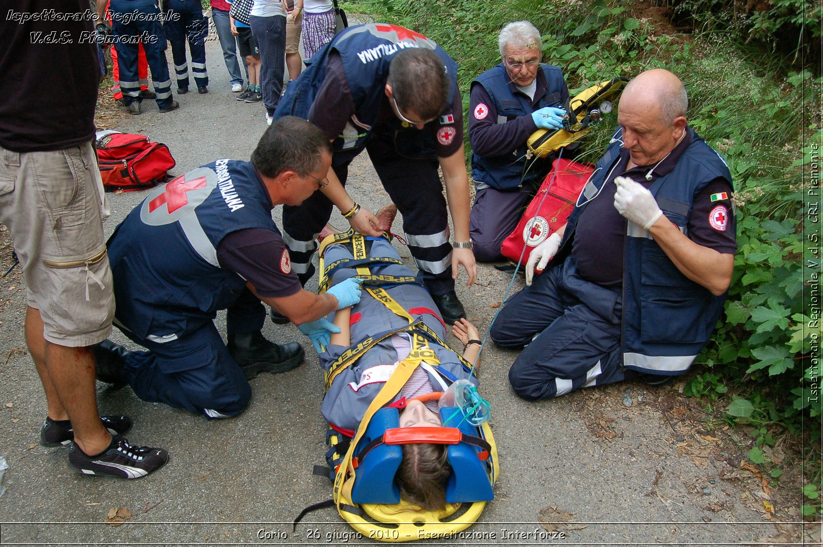 Corio - 26 giugno 2010 - Esercitazione Interforze -  Croce Rossa Italiana - Ispettorato Regionale Volontari del Soccorso Piemonte