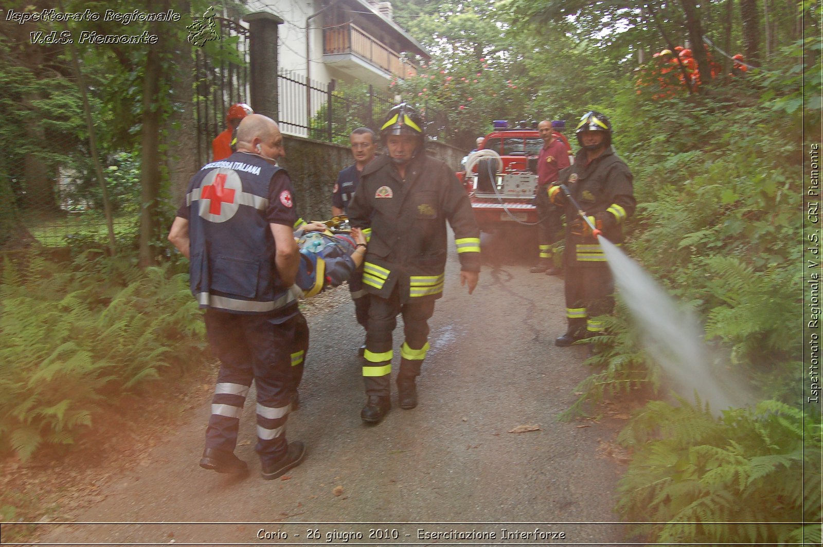 Corio - 26 giugno 2010 - Esercitazione Interforze -  Croce Rossa Italiana - Ispettorato Regionale Volontari del Soccorso Piemonte