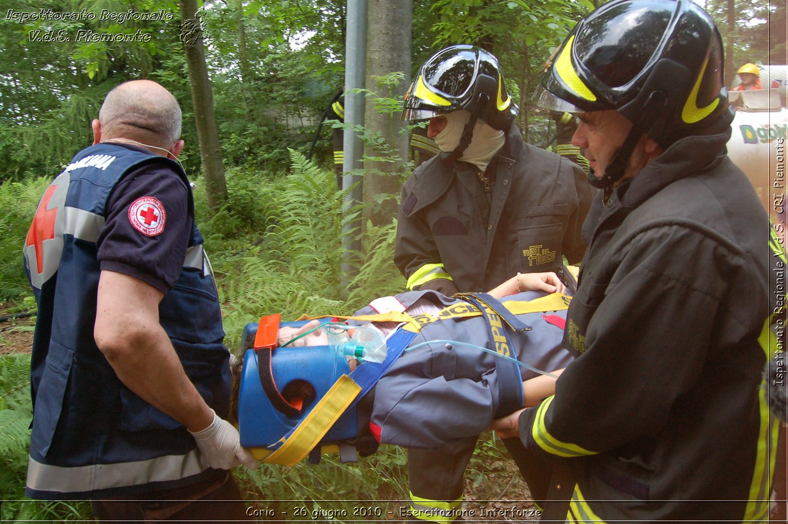 Corio - 26 giugno 2010 - Esercitazione Interforze -  Croce Rossa Italiana - Ispettorato Regionale Volontari del Soccorso Piemonte