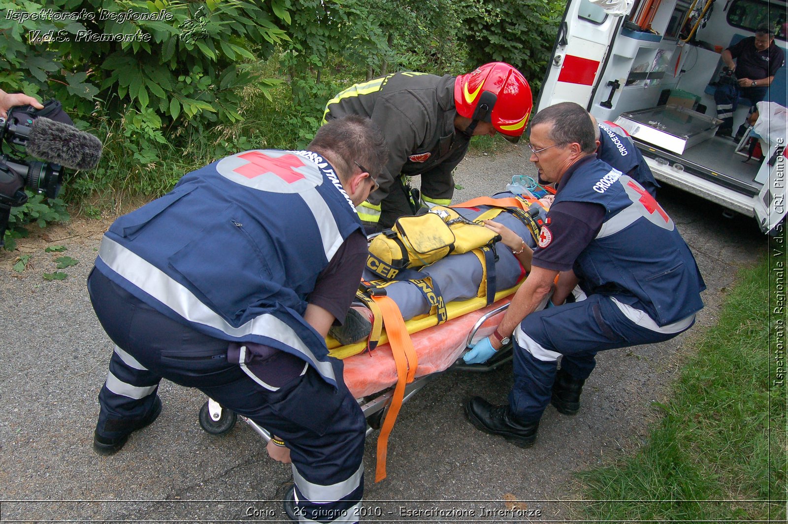 Corio - 26 giugno 2010 - Esercitazione Interforze -  Croce Rossa Italiana - Ispettorato Regionale Volontari del Soccorso Piemonte