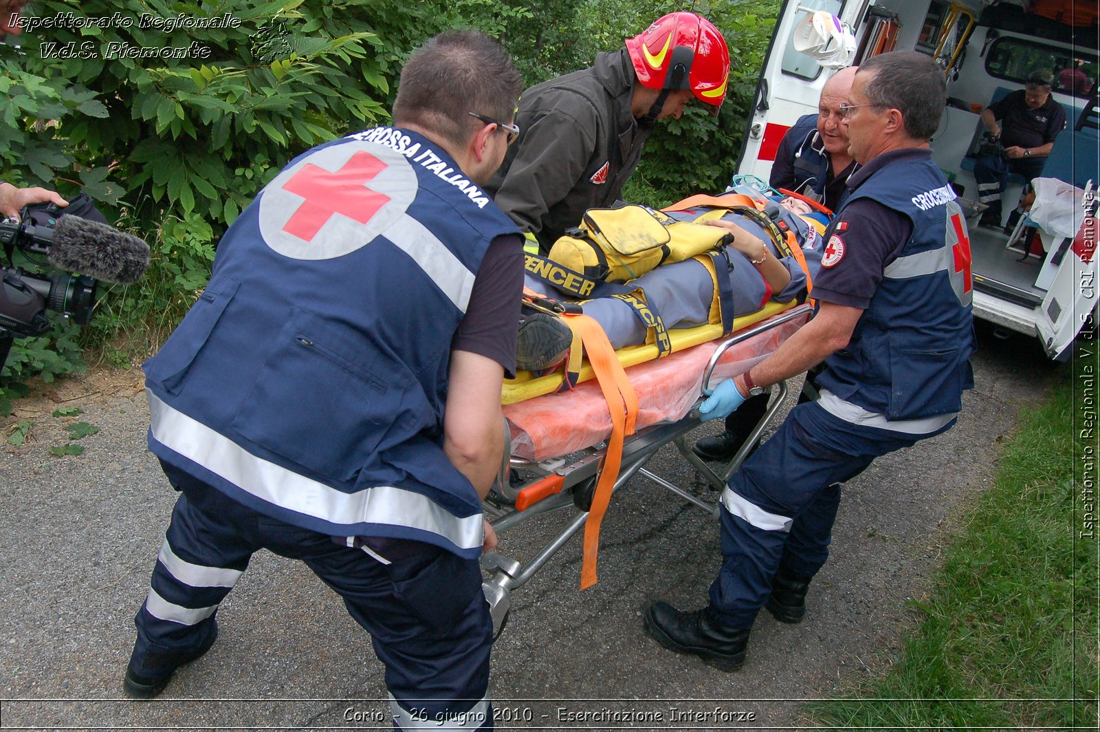 Corio - 26 giugno 2010 - Esercitazione Interforze -  Croce Rossa Italiana - Ispettorato Regionale Volontari del Soccorso Piemonte