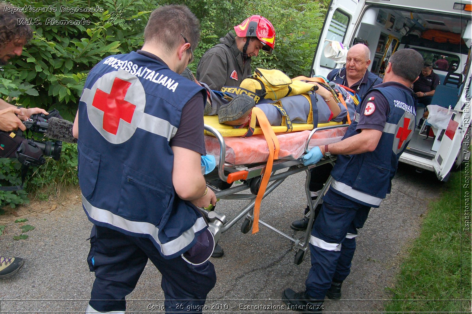 Corio - 26 giugno 2010 - Esercitazione Interforze -  Croce Rossa Italiana - Ispettorato Regionale Volontari del Soccorso Piemonte