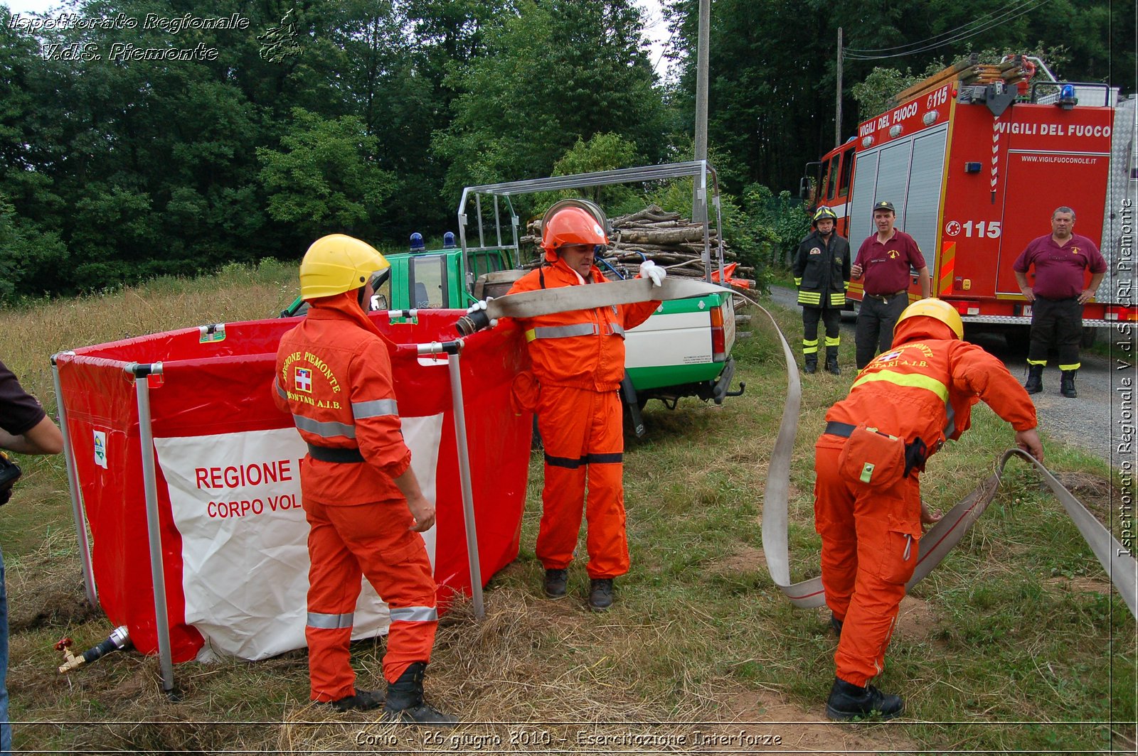 Corio - 26 giugno 2010 - Esercitazione Interforze -  Croce Rossa Italiana - Ispettorato Regionale Volontari del Soccorso Piemonte