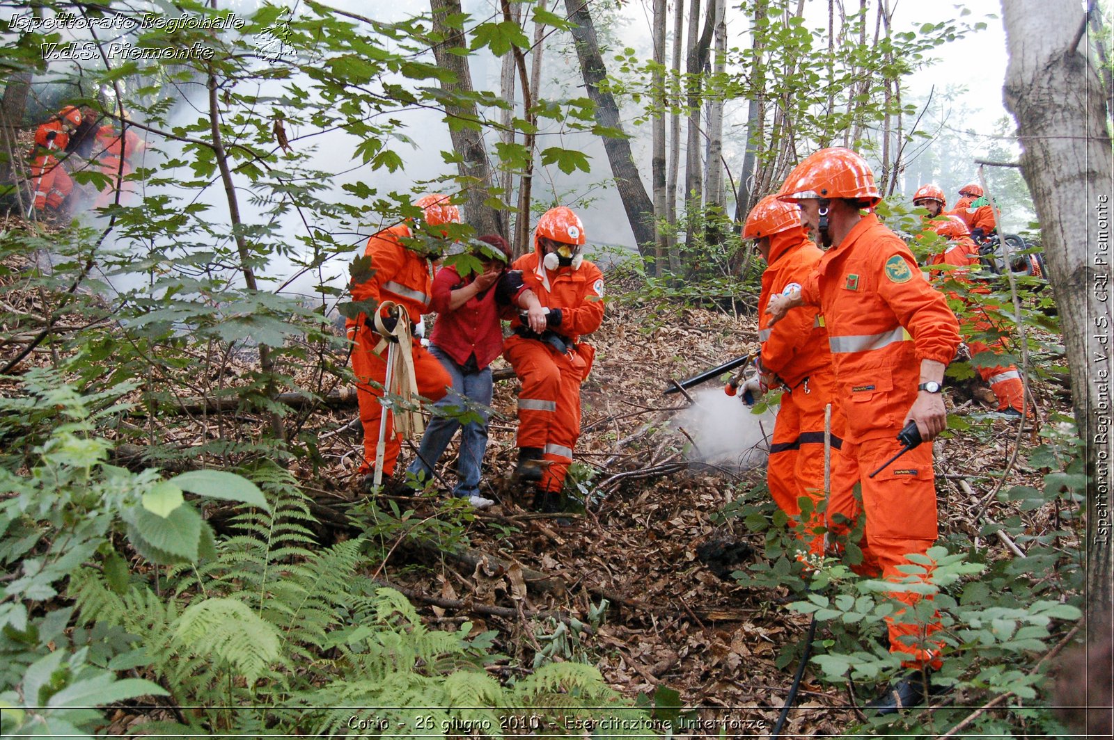 Corio - 26 giugno 2010 - Esercitazione Interforze -  Croce Rossa Italiana - Ispettorato Regionale Volontari del Soccorso Piemonte