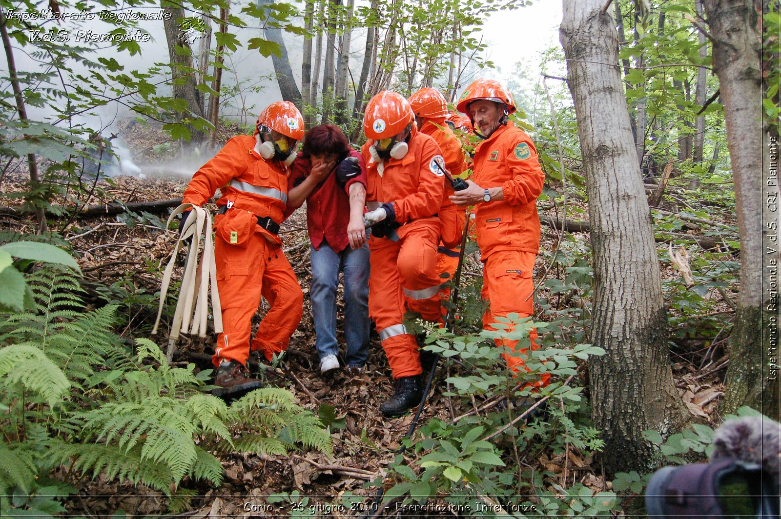 Corio - 26 giugno 2010 - Esercitazione Interforze -  Croce Rossa Italiana - Ispettorato Regionale Volontari del Soccorso Piemonte