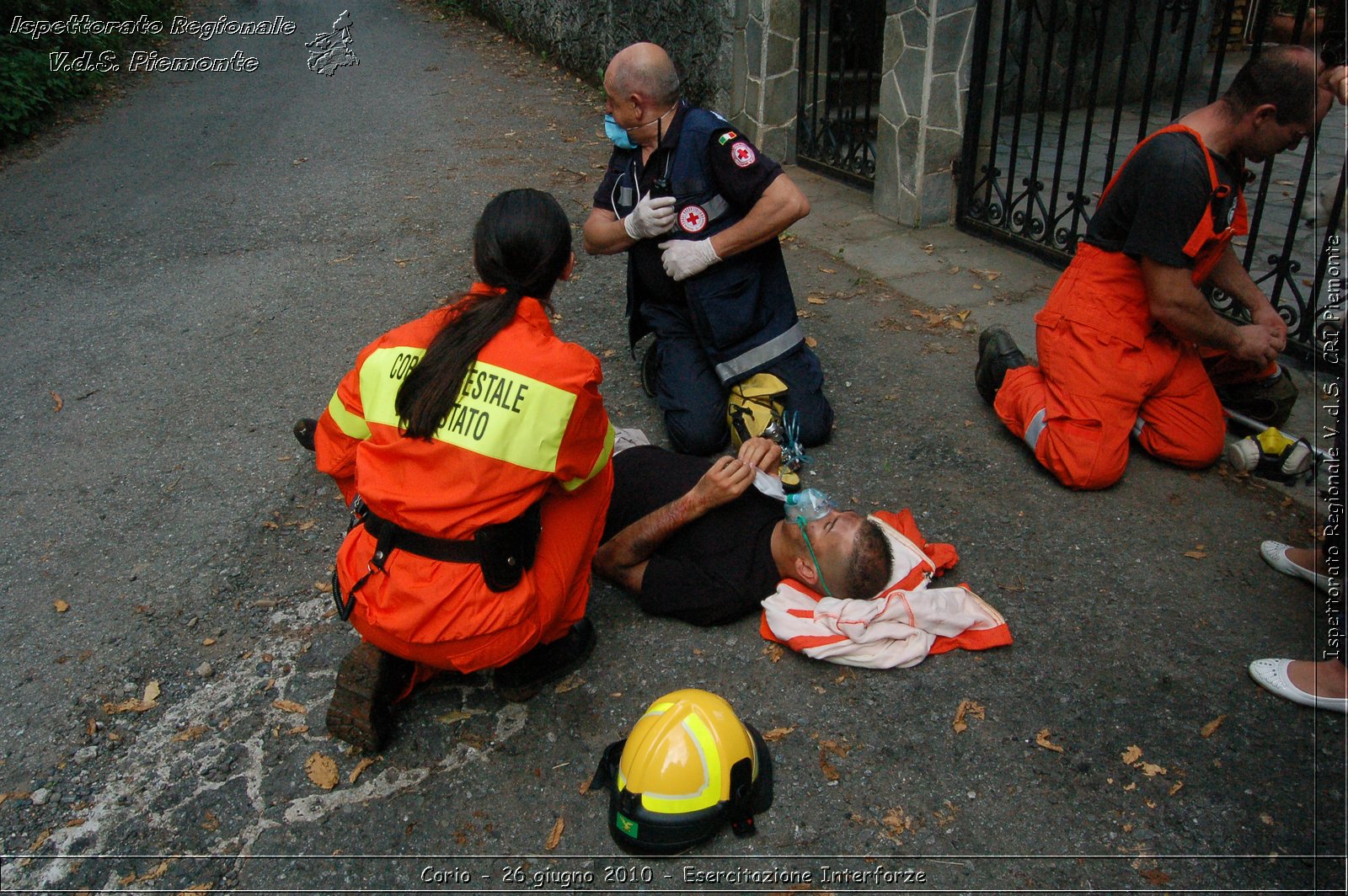 Corio - 26 giugno 2010 - Esercitazione Interforze -  Croce Rossa Italiana - Ispettorato Regionale Volontari del Soccorso Piemonte