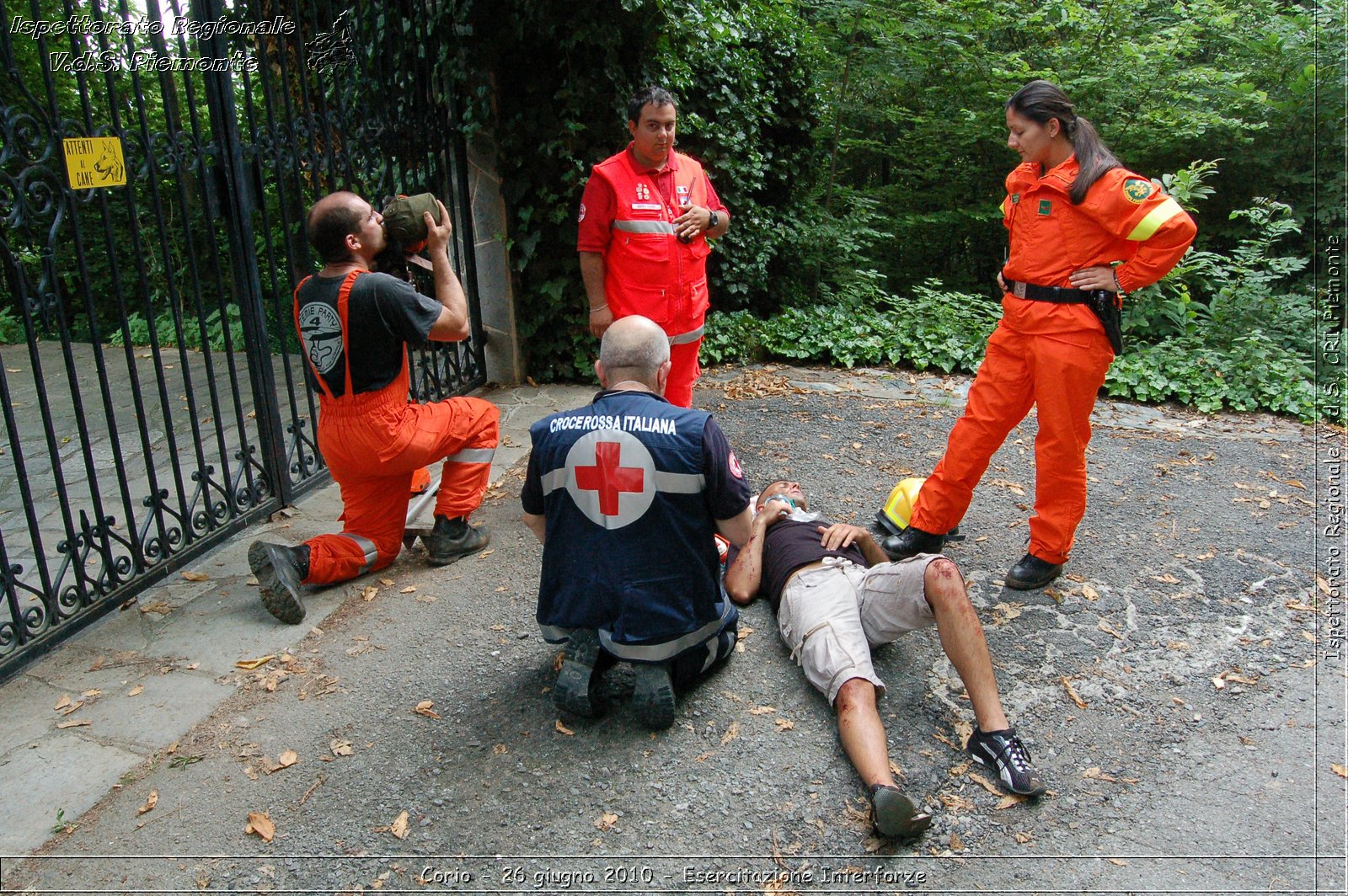 Corio - 26 giugno 2010 - Esercitazione Interforze -  Croce Rossa Italiana - Ispettorato Regionale Volontari del Soccorso Piemonte