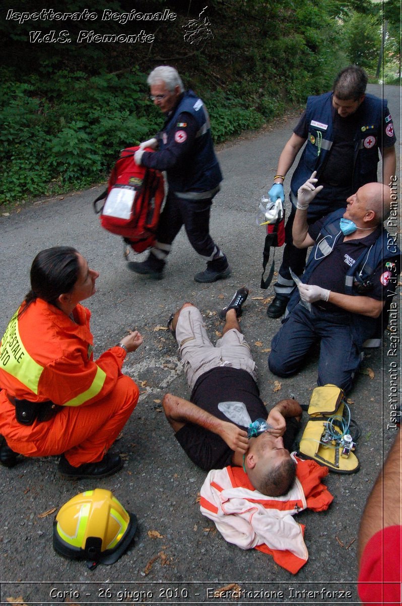 Corio - 26 giugno 2010 - Esercitazione Interforze -  Croce Rossa Italiana - Ispettorato Regionale Volontari del Soccorso Piemonte