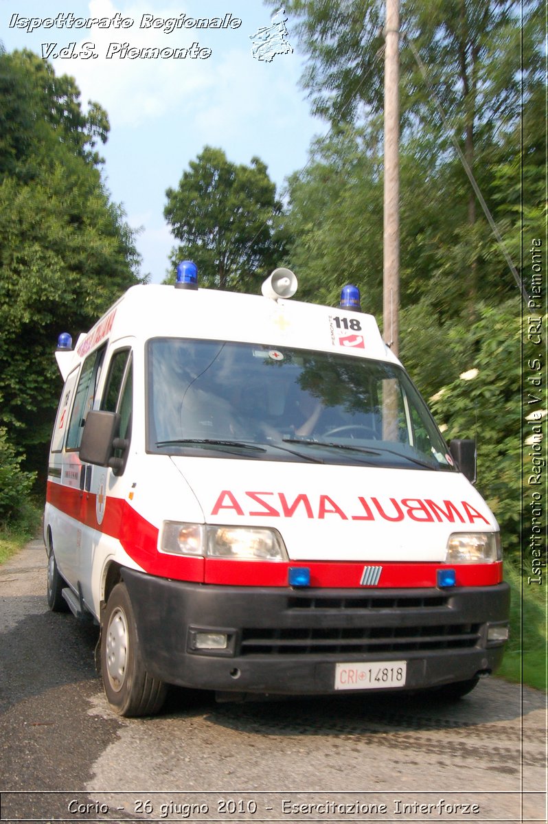 Corio - 26 giugno 2010 - Esercitazione Interforze -  Croce Rossa Italiana - Ispettorato Regionale Volontari del Soccorso Piemonte