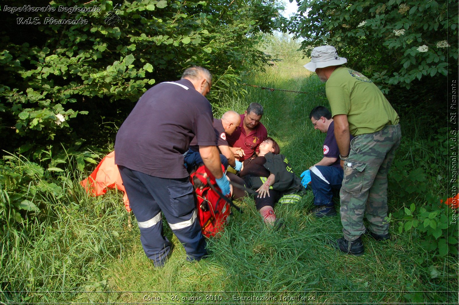 Corio - 26 giugno 2010 - Esercitazione Interforze -  Croce Rossa Italiana - Ispettorato Regionale Volontari del Soccorso Piemonte