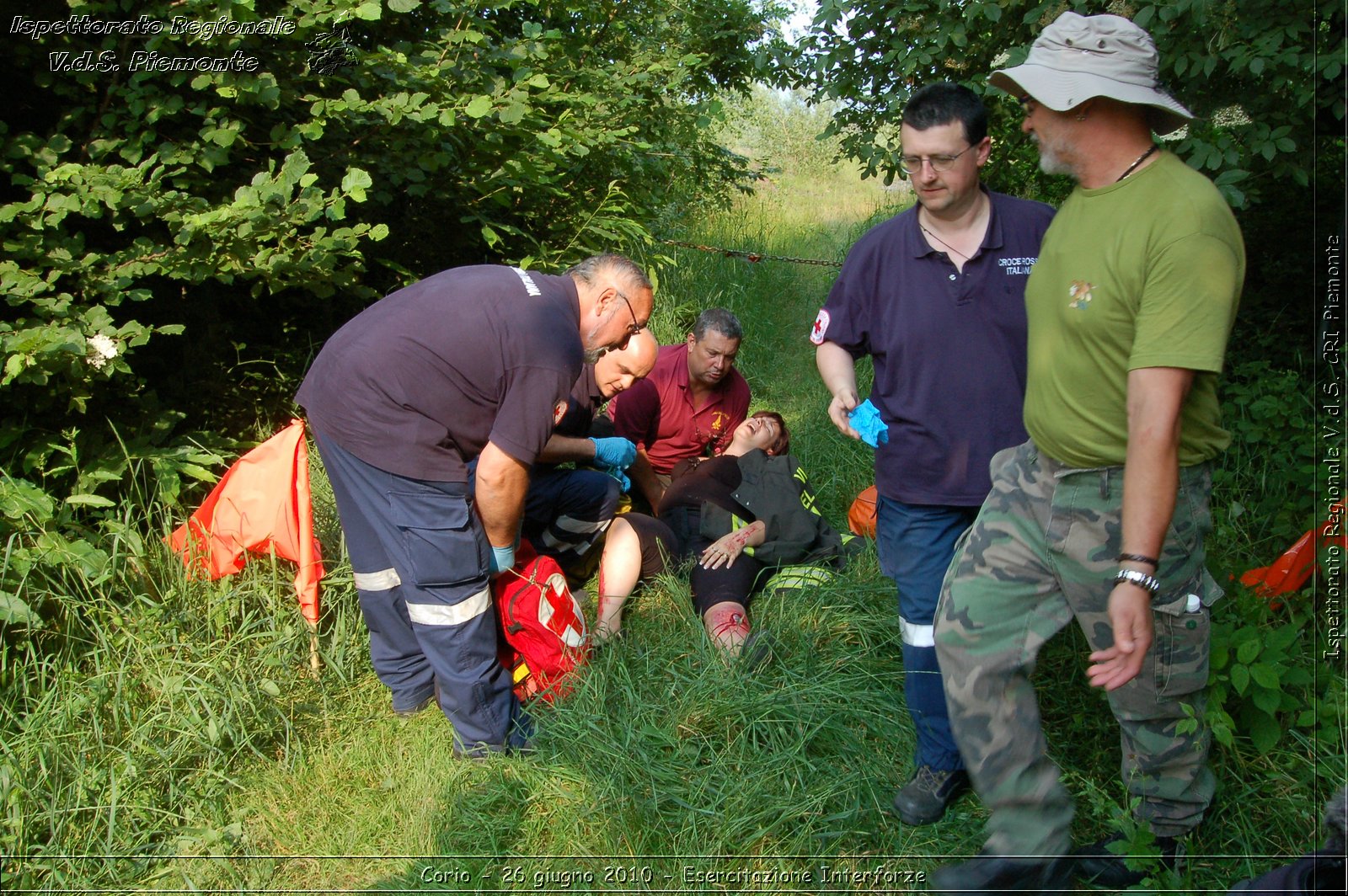 Corio - 26 giugno 2010 - Esercitazione Interforze -  Croce Rossa Italiana - Ispettorato Regionale Volontari del Soccorso Piemonte