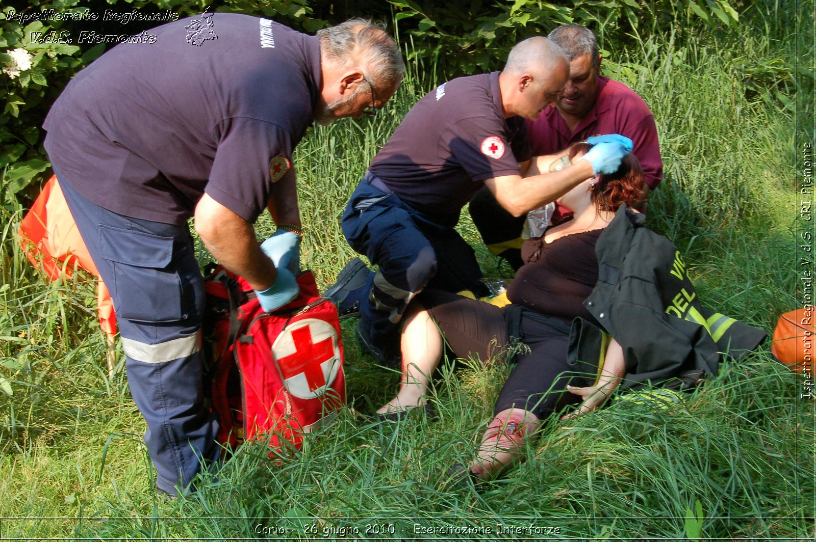 Corio - 26 giugno 2010 - Esercitazione Interforze -  Croce Rossa Italiana - Ispettorato Regionale Volontari del Soccorso Piemonte