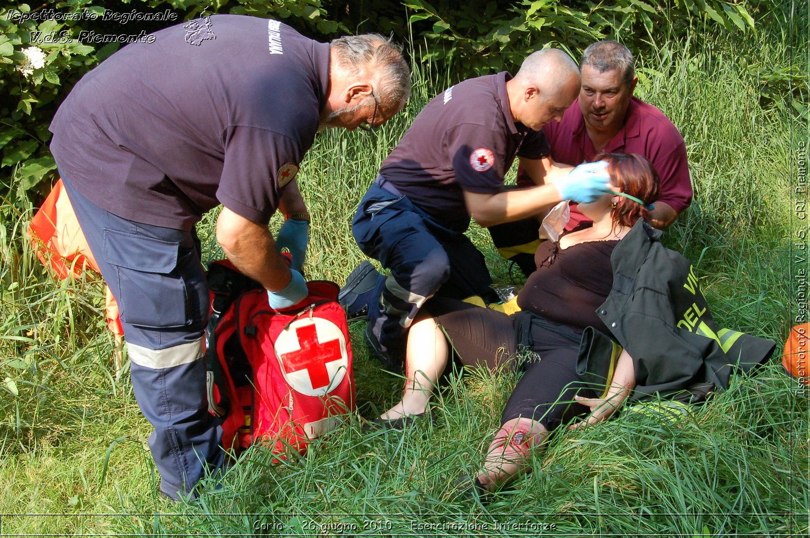 Corio - 26 giugno 2010 - Esercitazione Interforze -  Croce Rossa Italiana - Ispettorato Regionale Volontari del Soccorso Piemonte