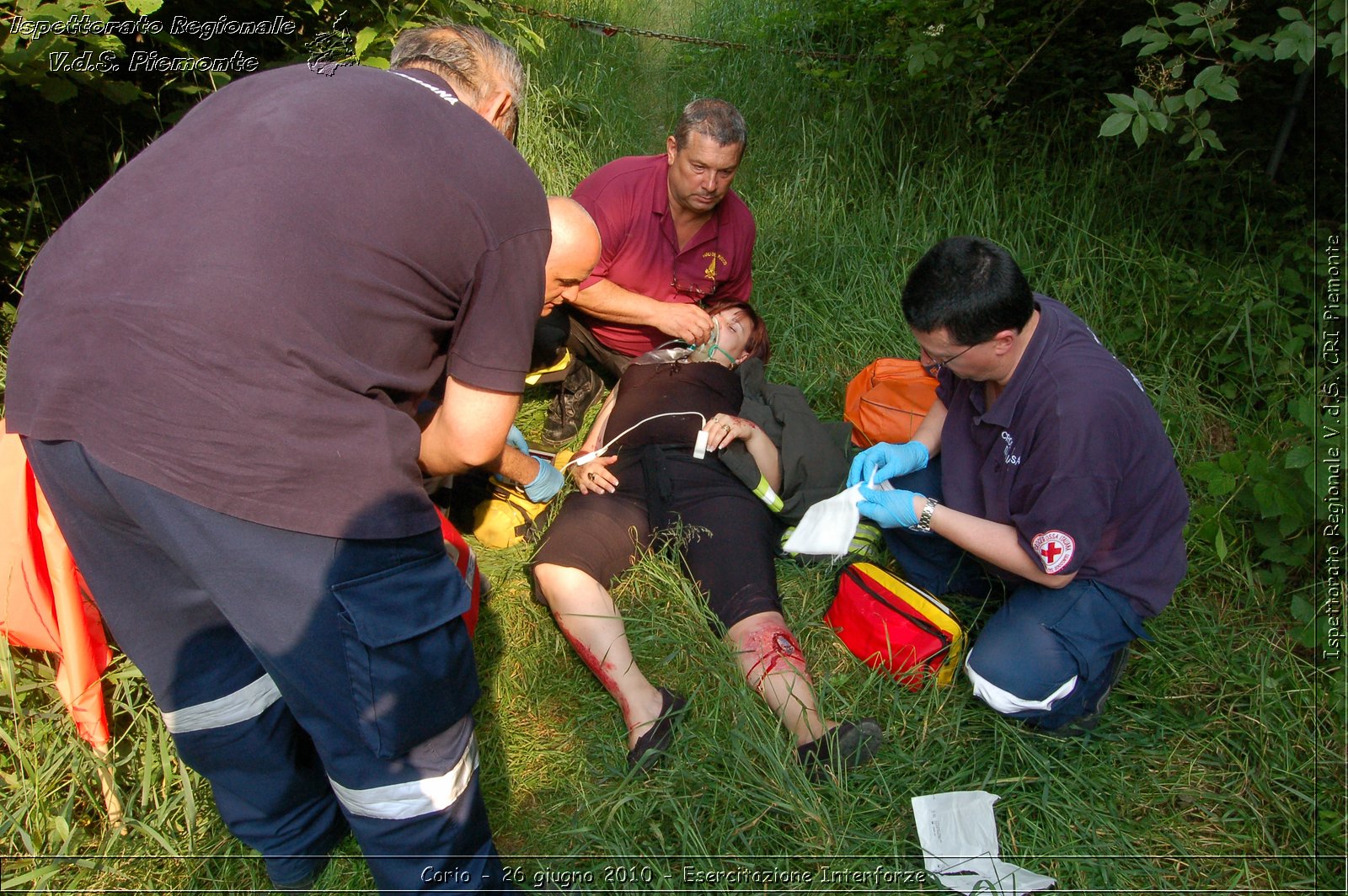 Corio - 26 giugno 2010 - Esercitazione Interforze -  Croce Rossa Italiana - Ispettorato Regionale Volontari del Soccorso Piemonte