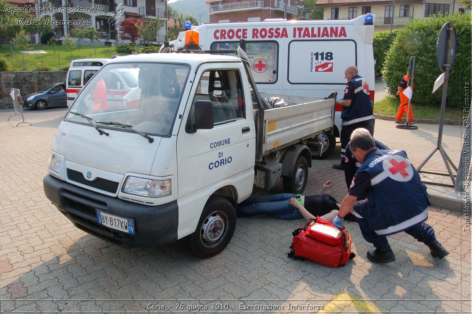 Corio - 26 giugno 2010 - Esercitazione Interforze -  Croce Rossa Italiana - Ispettorato Regionale Volontari del Soccorso Piemonte