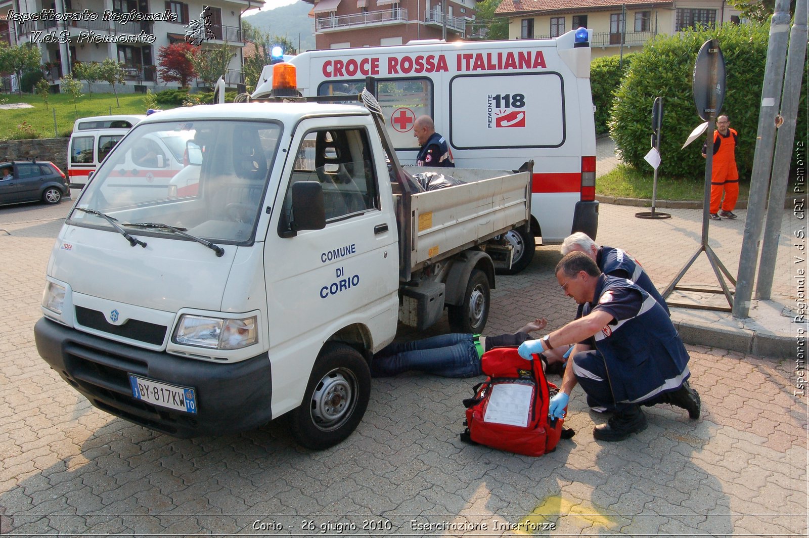 Corio - 26 giugno 2010 - Esercitazione Interforze -  Croce Rossa Italiana - Ispettorato Regionale Volontari del Soccorso Piemonte