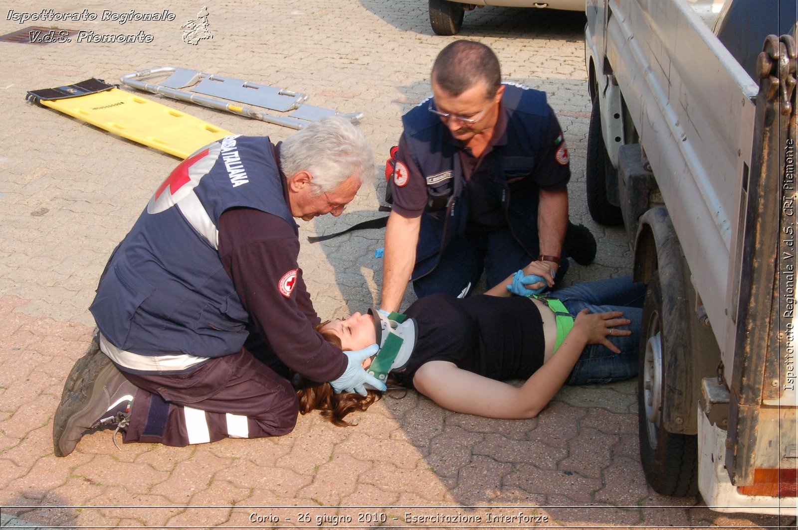 Corio - 26 giugno 2010 - Esercitazione Interforze -  Croce Rossa Italiana - Ispettorato Regionale Volontari del Soccorso Piemonte