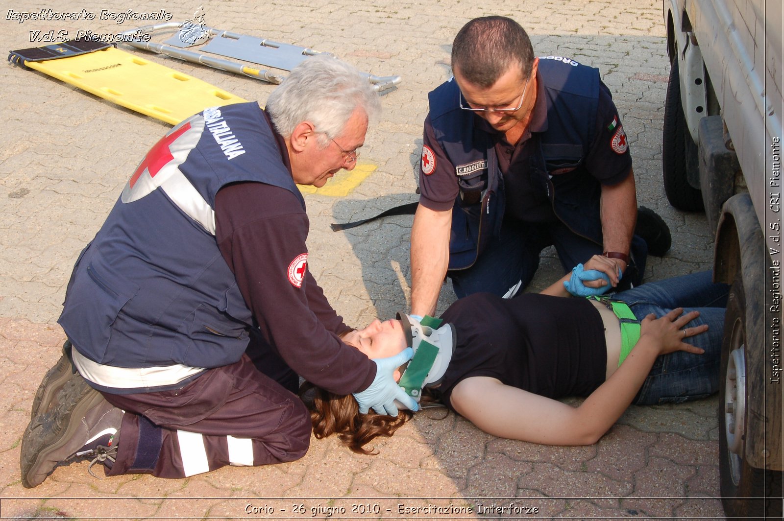 Corio - 26 giugno 2010 - Esercitazione Interforze -  Croce Rossa Italiana - Ispettorato Regionale Volontari del Soccorso Piemonte