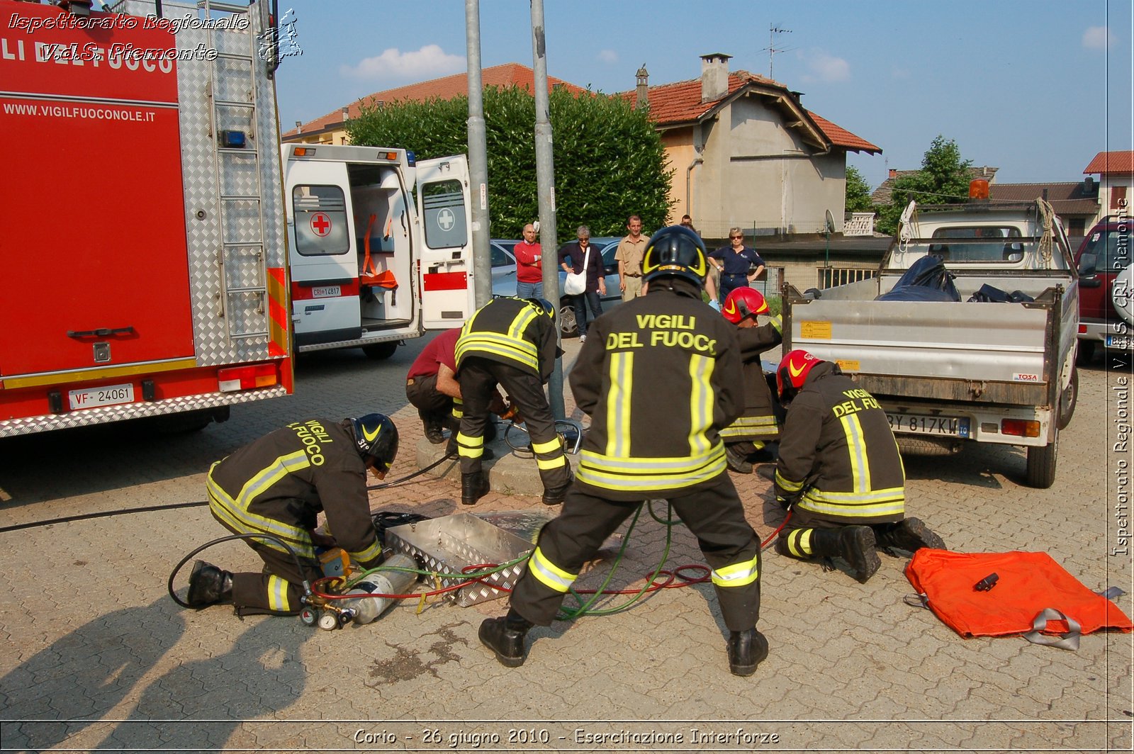 Corio - 26 giugno 2010 - Esercitazione Interforze -  Croce Rossa Italiana - Ispettorato Regionale Volontari del Soccorso Piemonte