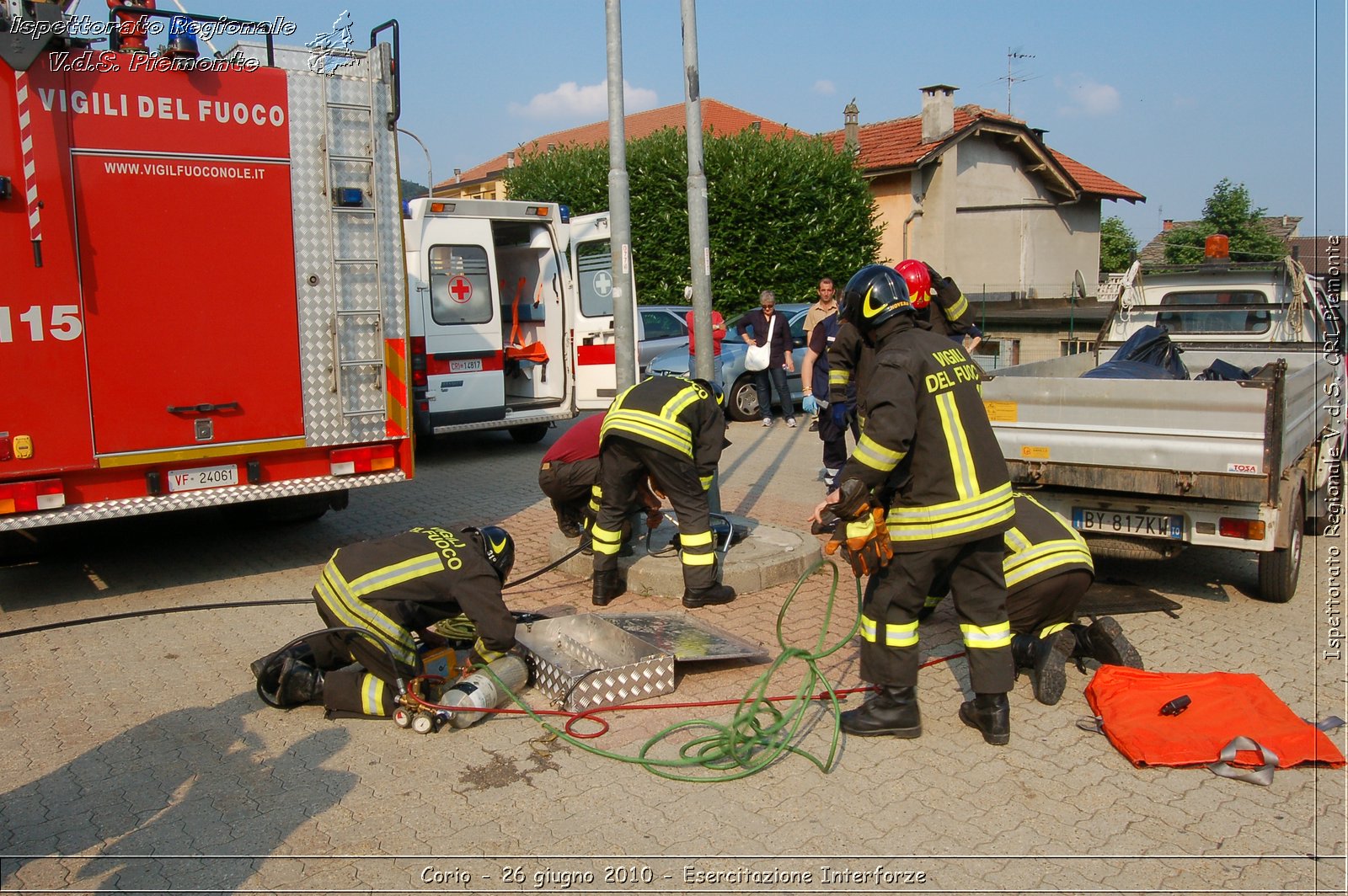 Corio - 26 giugno 2010 - Esercitazione Interforze -  Croce Rossa Italiana - Ispettorato Regionale Volontari del Soccorso Piemonte