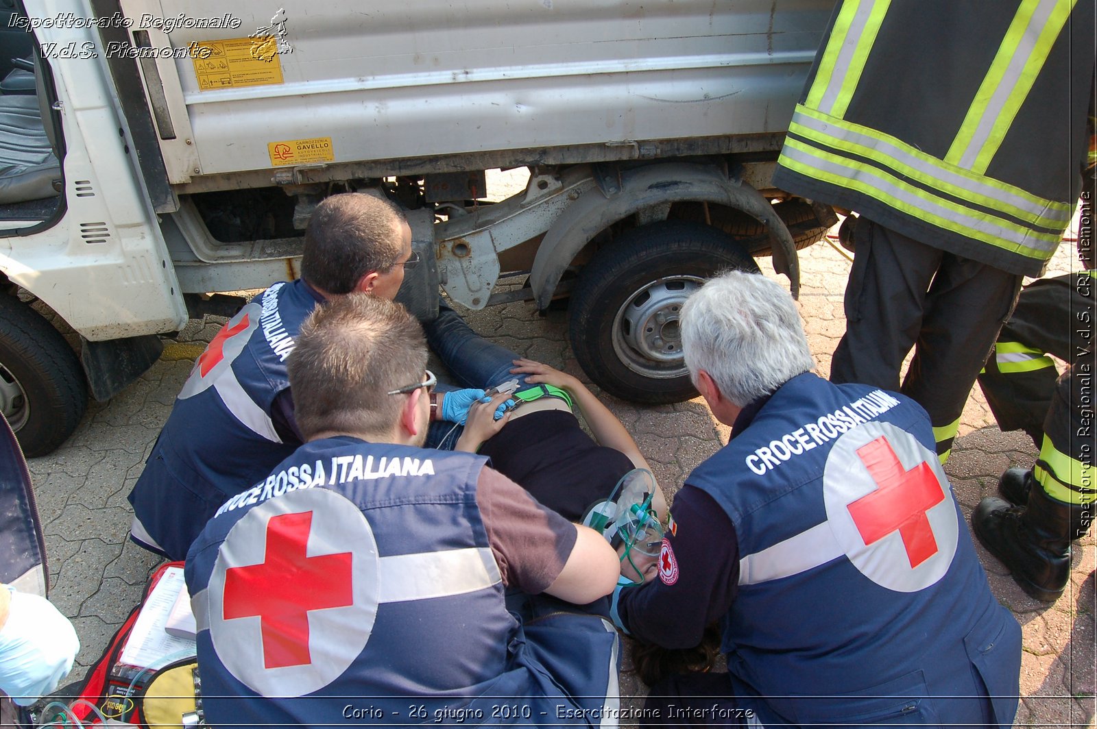 Corio - 26 giugno 2010 - Esercitazione Interforze -  Croce Rossa Italiana - Ispettorato Regionale Volontari del Soccorso Piemonte