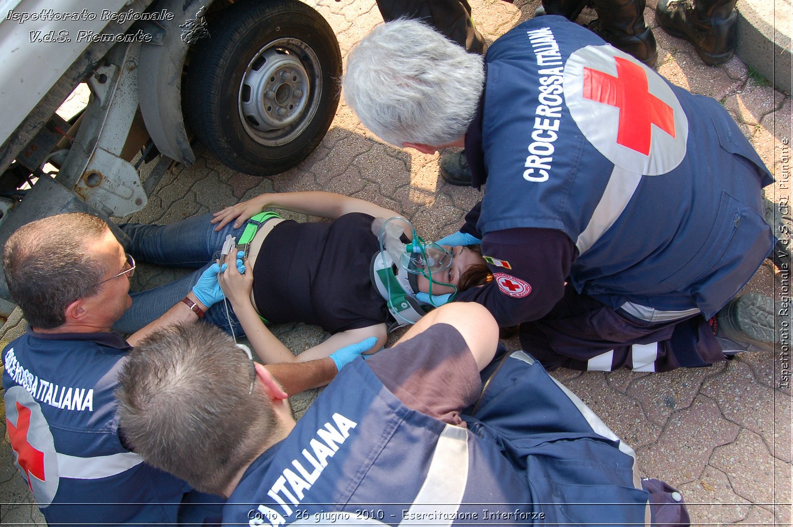 Corio - 26 giugno 2010 - Esercitazione Interforze -  Croce Rossa Italiana - Ispettorato Regionale Volontari del Soccorso Piemonte