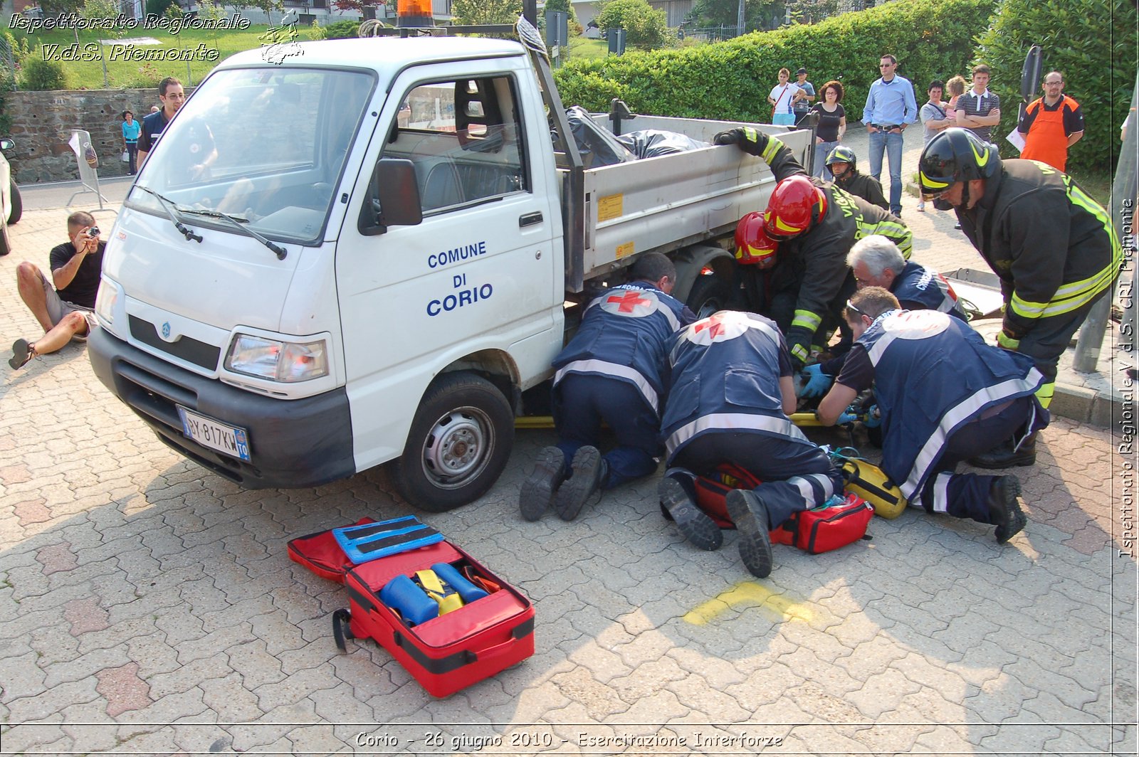 Corio - 26 giugno 2010 - Esercitazione Interforze -  Croce Rossa Italiana - Ispettorato Regionale Volontari del Soccorso Piemonte